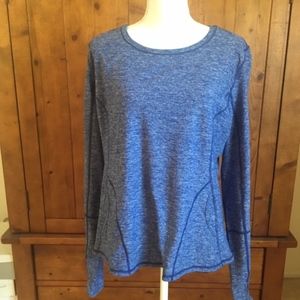 NWOT Lucy Activewear Blue Heathered L/S Top